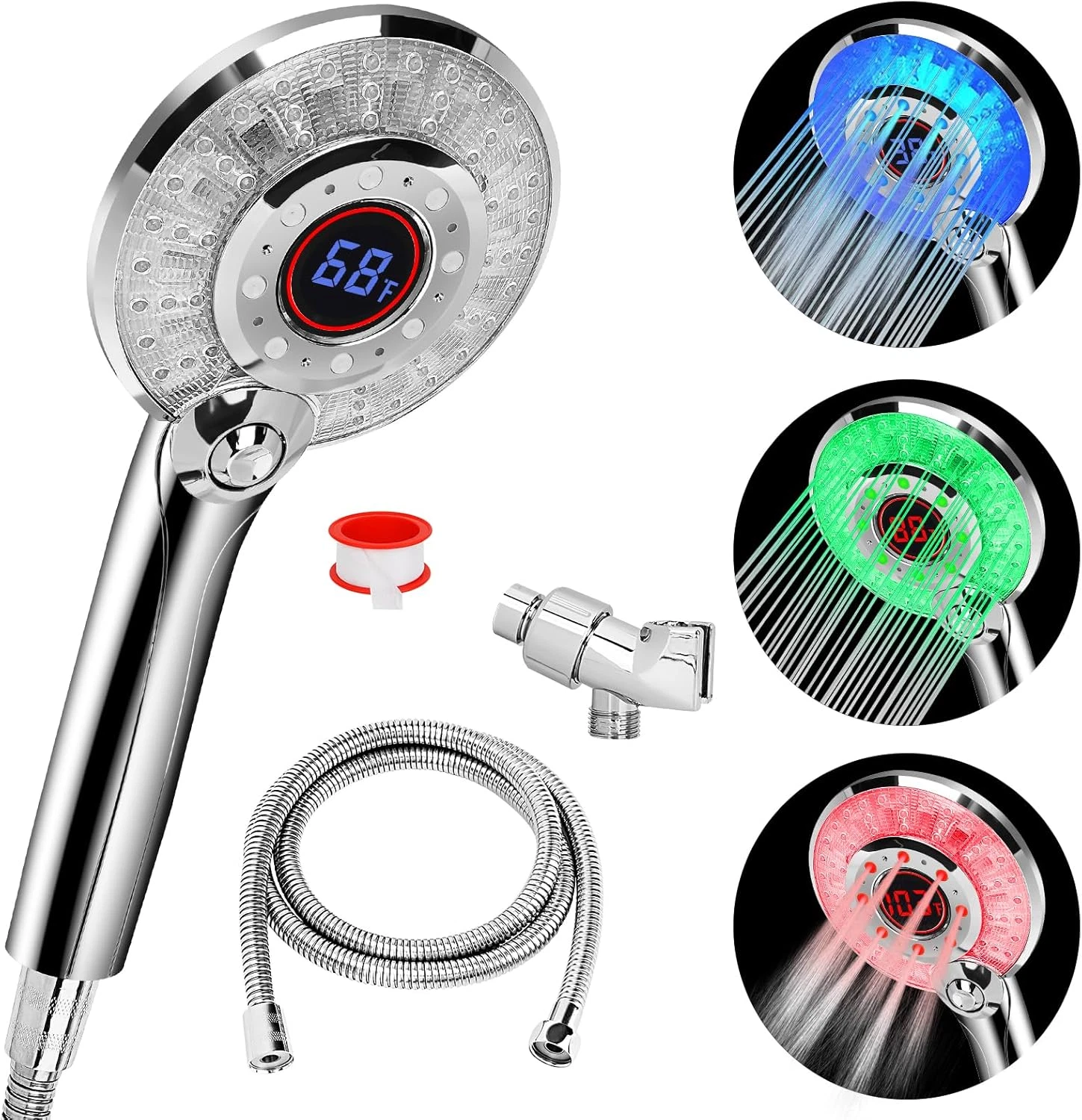 High-Pressure LED Shower Head with Temperature Display and 3 Spray Modes
Opens in a new window or ta