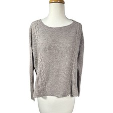American Eagle Oatmeal Cable Knit Sweater Top Sz M