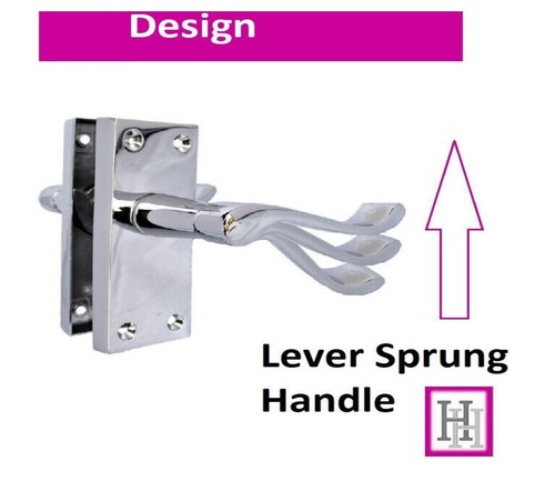 Chrome Door Handles - Polished Victorian Scroll Interior Handles Pack Of 4 Pairs - Picture 4 of 7