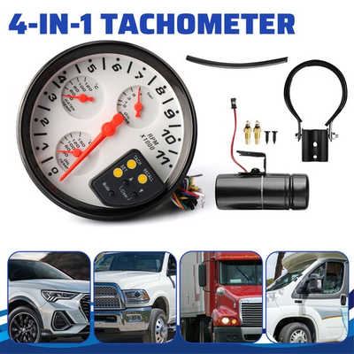 #ad 5 Inch Carbon Style Face Tachometer Tach Gauge With Shift Light 11K Rpm $33.99