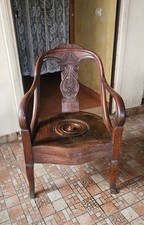 SEDIA VINTAGE A GONDOLA DETTA COMODA ANTICA TOILETTE IN NOCE
