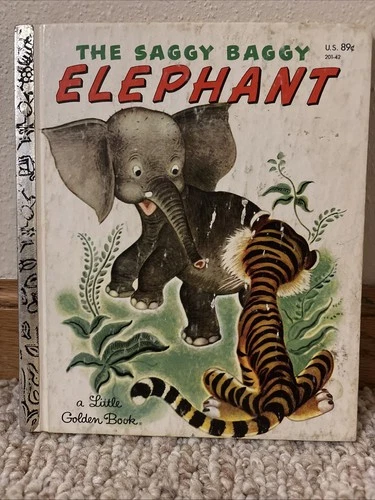 Little Golden Book • Saggy Baggy Elephant • 1982 • Vintage Kids Story • Good