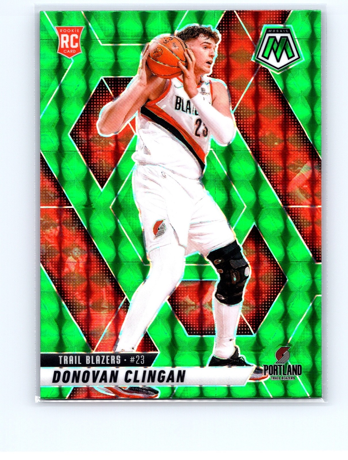Donovan Clingan 2024-25 Panini Mosaic Green Mosaic Prizm Rookie #246