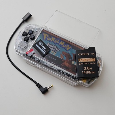 Sony PSP 2004 Clear | RESHELL | CFW | 64GB SD | OSTENT 1400mAh | GLAS LENS