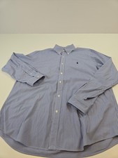 Polo Ralph Lauren Shirt Mens XL Blue Stripe Classic Fit Button Down Long Sleeve