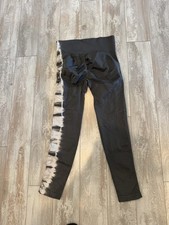 Ruched Back Grey Tie Tyed Leggings Size Large