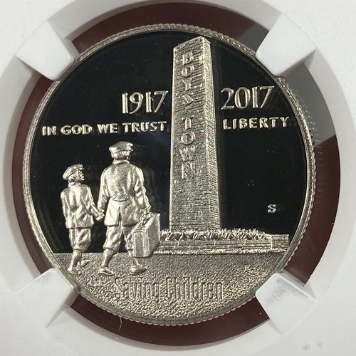 2017 S BOYS TOWN CENTENNIAL CLAD COMMEMORATIVE HALF DOLLAR NGC PF 70 ULTRA CAMEO - Picture 2 of 6