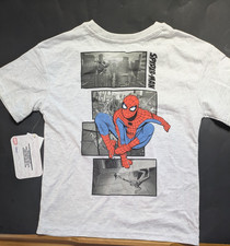 Marvel Spider-Man Boys Graphic T-Shirt Grey Heather Kids Sizes 6-18 NWT