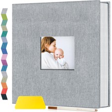 Large Photo Album Self Adhesive Scrapbook Album 40 Pages Linen Cover Memory Book