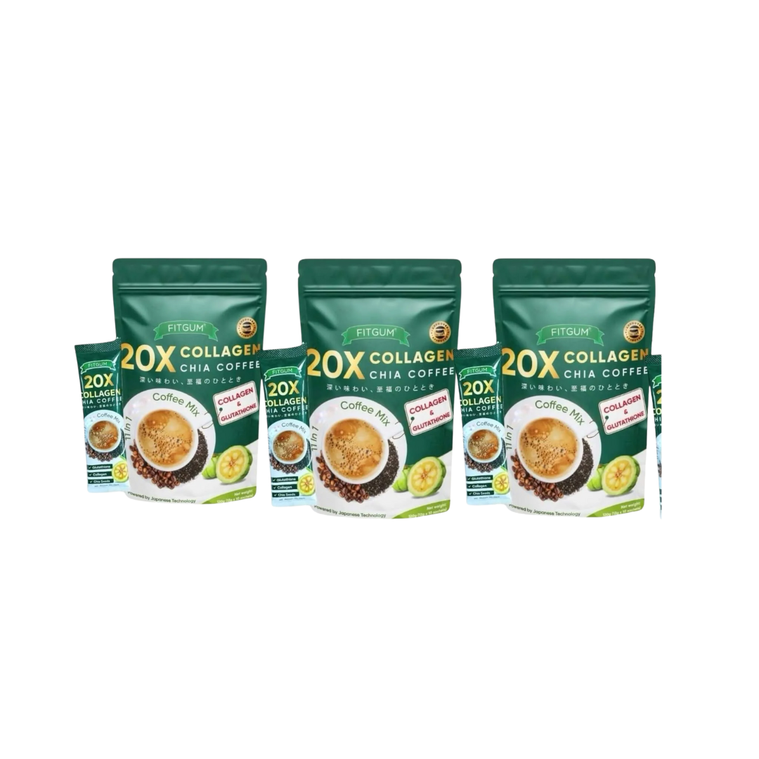 Ground Coffee With Collagen FITGUM 20X Collagen Chia Coffee Mix