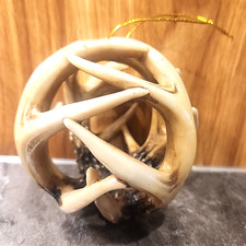 Deer Antler Ball Ornament 4  Hunting Lodge Cabin Rustic Christmas Decor