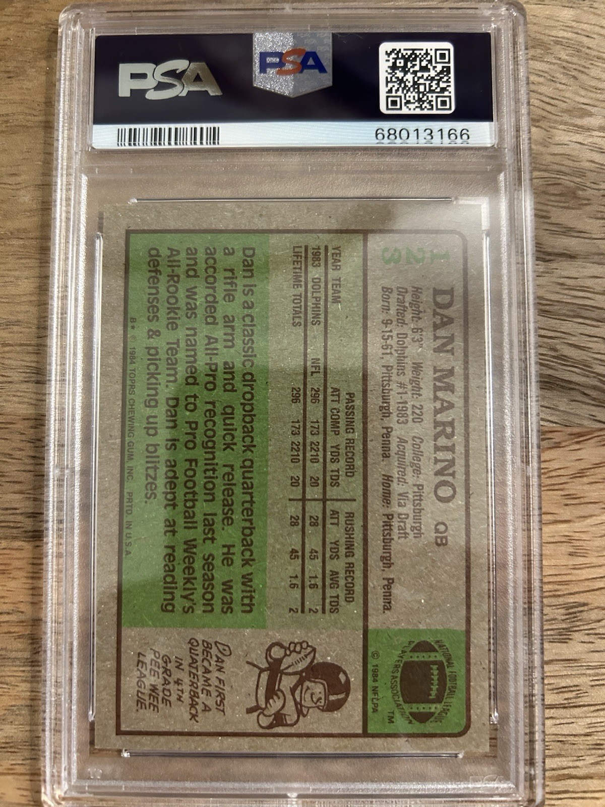 1984 Topps - Dan Marino #123 (RC) PSA 8 view 2