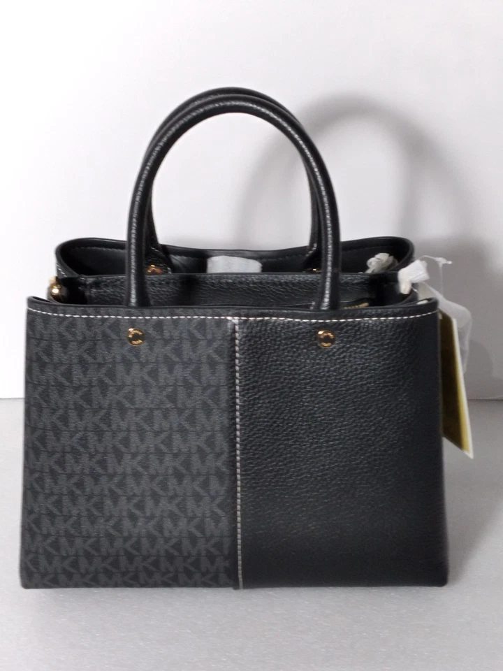 New Michael Kors Flora Medium Signature Logo Leather Satchel Crossbody NWT $278 - Image 4 of 4