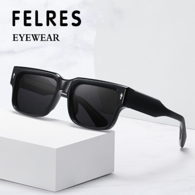 Men Square Thick Frame Polarized Sunglasses Fashion Outdoor  display picture 1