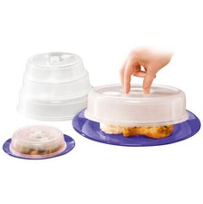 5 x Microwave Plastic Ventilated Food Plate Covers Lids Splatter Guard Vent New