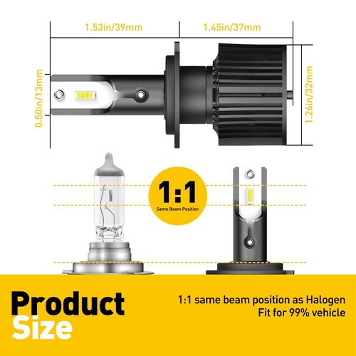 Kit de conversión de faros LED AUXITO H7+H7 bombillas 6000K blanco - Imagen 7 de 11