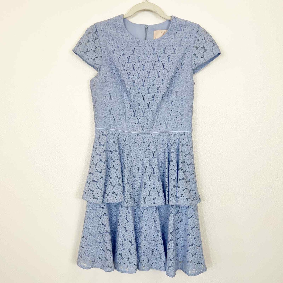 green emerald velvet dress Blue Fit and Flare Ruffles A-line Short Dress – Ohmollydress main image 1