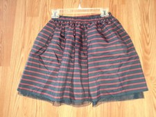 JUNIOR GIRLS LANDS END ELASTIC WAIST LINED SKIRT-Size M 10-12 Red blue