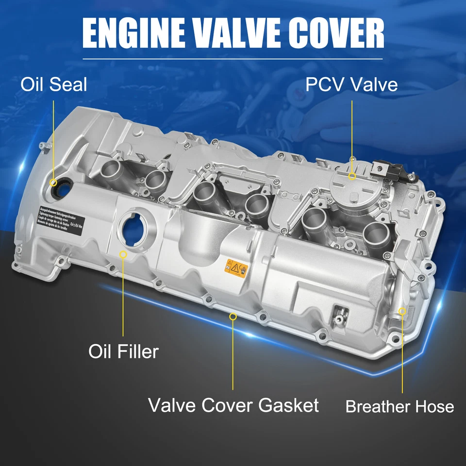 Upgrade Aluminum Valve Cover for BMW N52 E70 E82 E90 E91 328i 528i 128i X3 X5 US - Image 3 of 4