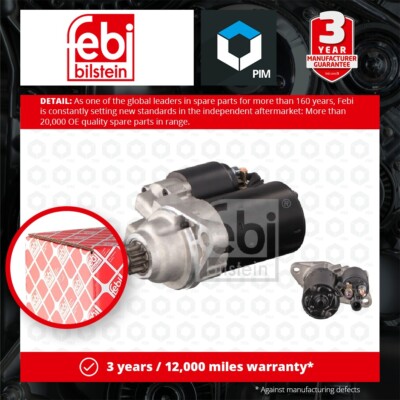 Starter Motor fits VW POLO 9N, Mk5 2001 on Manual Transmission 02T911023R Febi