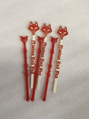 6 Vtg Machus Red Fox Restaurant Drink Bar Swizzle Sticks