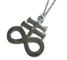 CROSS OF LEVIATHAN stainless steel pendant & dainty chain necklace Occult S3