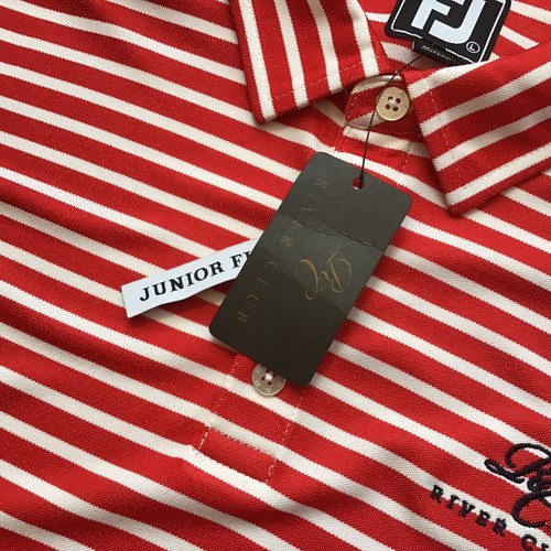 FootJoy Junior Girls Large Performance Stretch Golf Polo Shirt Red & White New - Picture 5 of 9