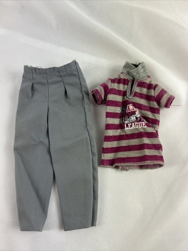 Ken Puppe Kleidung Outfit Athletic League Poloshirt Hose rosa grau 2 Stück