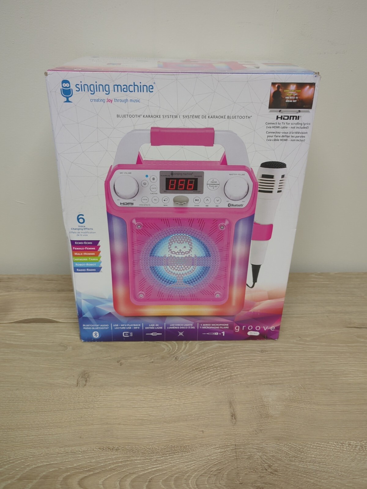 Singing Machine HDMI Groove Mini Portable Karaoke System with Bluetooth