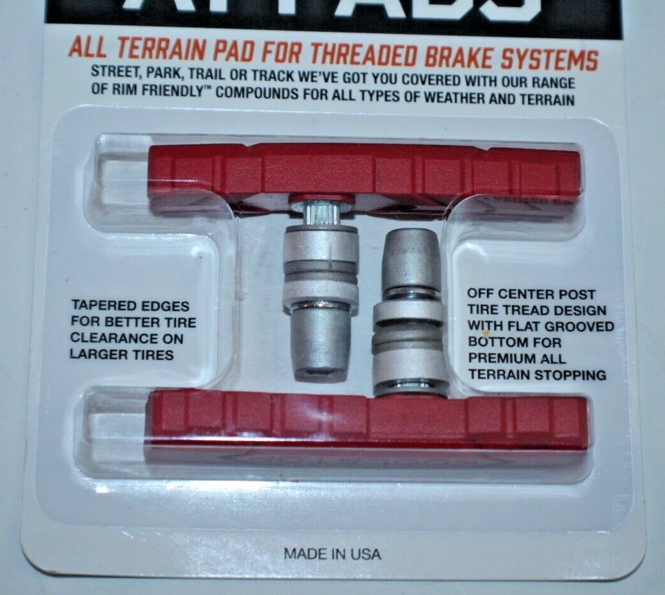 Juego de pastillas de freno Kool-Stop AT Bike delanteras/traseras rojas llanta KS-ATR lineal envío gratuito:) Foto 4 de 4