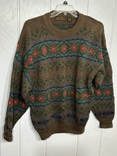 Vintage 80  s 90  s Y2K Eddie Bauer Sweater Mens XL Custom Knit Pull Over Cotton