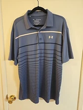 Under Armour Playoff Polo Shirt XL Gray Pink Golfer Performance Outdoor Men
