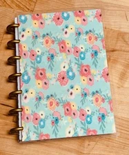 Spring Teal Gold Flower Cover Set 4 use with the MINI Happy Planner