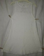 Ginger G Women's M White Stretch Lace Mini Dress Peek a Boo Back Lined Exc Cond