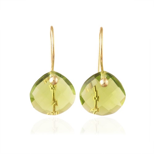 Hook Earring Quartz Gemstone Earring Stylish, Trillion Shape Gemstone Earring - Picture 34 of 37