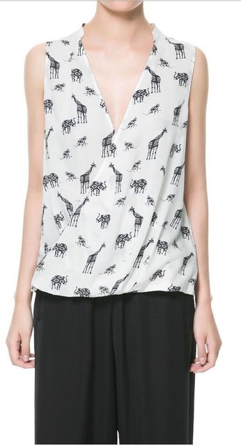 giraffe blouse zara