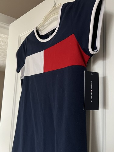 Tommy Hilfiger Girls Lg (12/14) Flag Blue Dress NWT - Picture 3 of 8