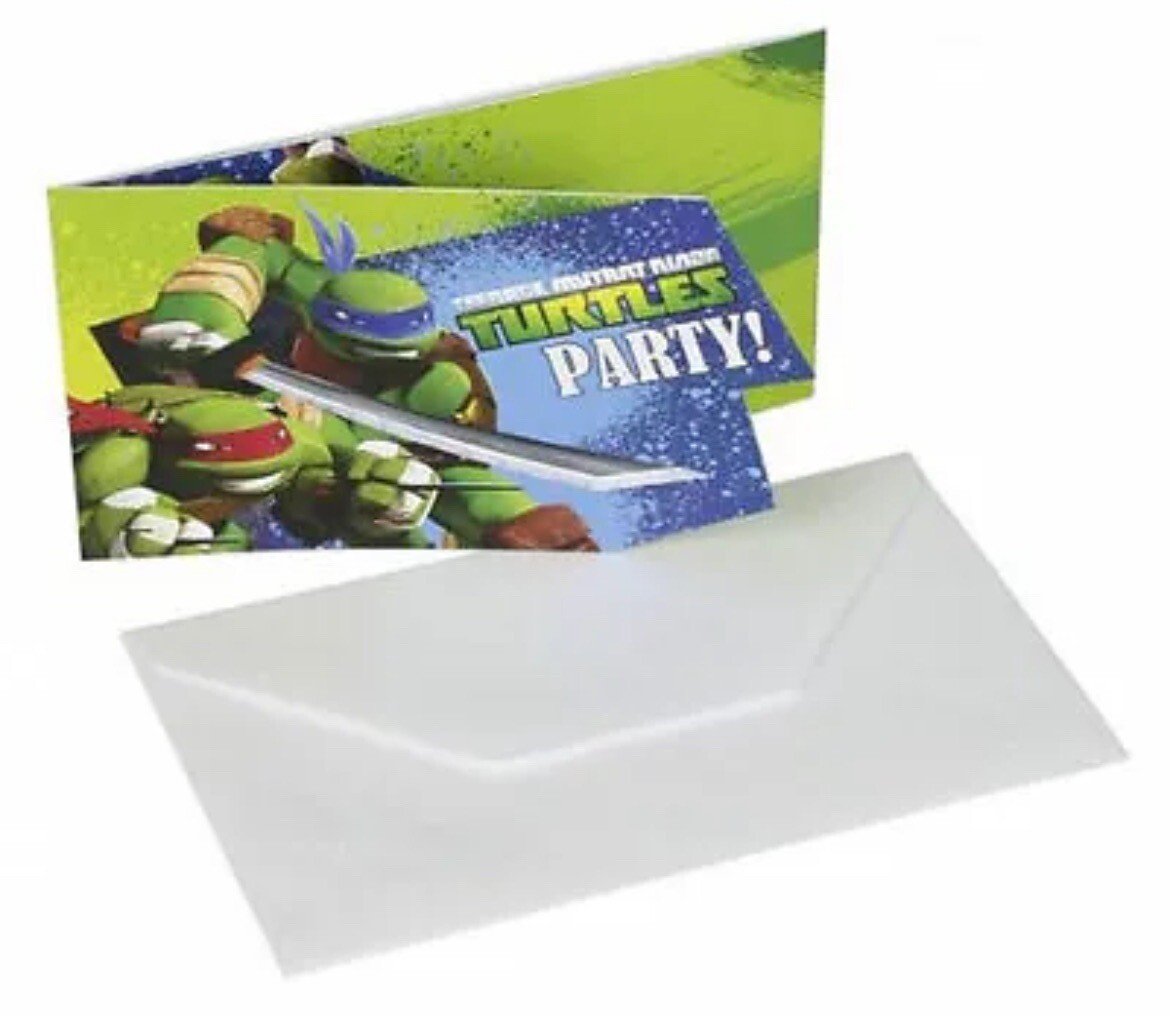 Teenage Mutant Ninja Turtles Party Invitations. 6 Invites In A Pack