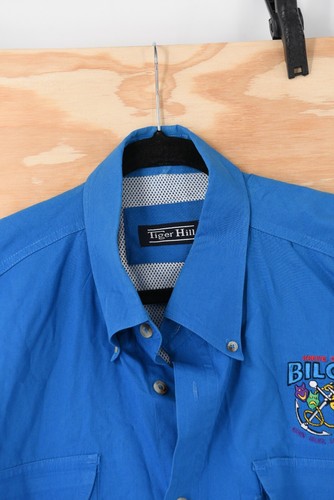 Krewe Of Bilge Slidell Mardi Gras Fishing Vented S/S Button Down Shirt Mens 2XL - Picture 8 of 11