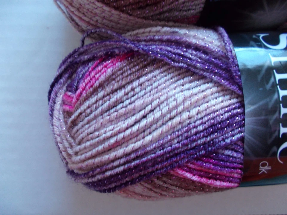 King Cole Shine DK sparkly gradient yarn, Blossoms, lot of 2 (310 yd ea) - Image 2 of 3