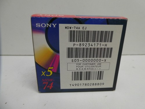 SONY MDW RECORDABLE MINI DISCS PACK OF 5 - ORIGINAL SEALED UNOPENED STOCK - Photo 4/5