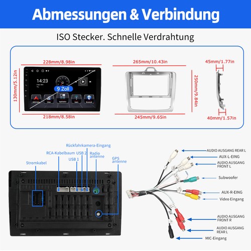 Für Ford Focus MK2 MK II 2004-2011 Android 14 Autoradio Carplay Navi RDS +Kamera - Bild 12 von 13