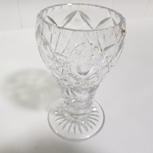 Thomas Webb Art Deco Crystal Cut Glass 15cm Vase Footed England 1920s etching - Picture 17 of 20