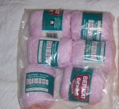 Cotton Yarn -  6 Pink Bernat Cot'n Soft or 15 oz. of Green