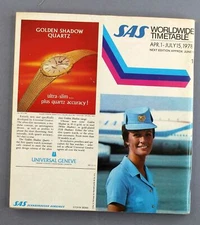 SAS SCANDINAVIAN AIRLINES SYSTEM AIRLINE TIMETABLE SUMMER 1978 CABIN CREW