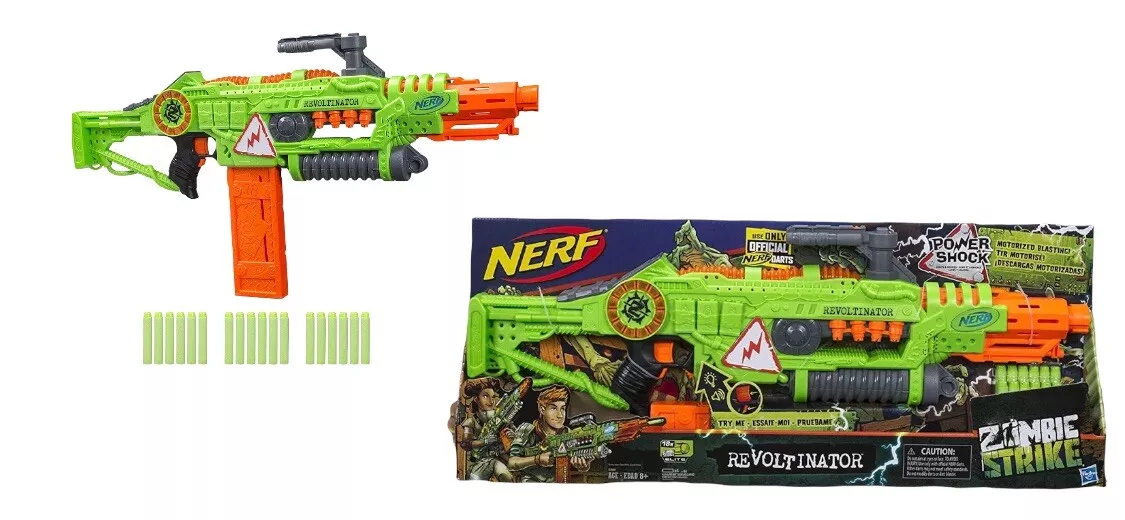 Revoltinator Nerf Zombie Strike Toy Motorized Blaster & 18 Nerf