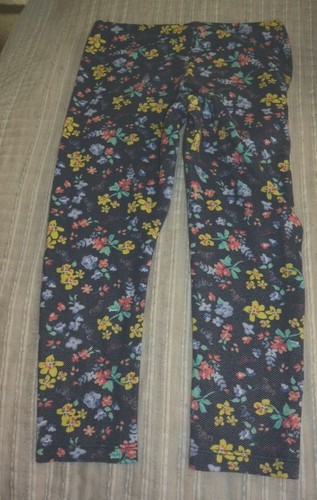 DISNEY PRINCESS Girls Navy Blue & Floral Leggings Size 6 - Picture 2 of 5