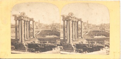 Stereo | 1860 | Italien | Rom | Perspektive des Tempels der Eintracht und des Forums