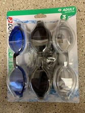   NEW  DOLFINO 3 Pack Adult 12  Swim Goggles