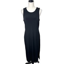 Banana Republic Black Slinky Knit Midi Sheath Dress Size M Minimalist Grunge